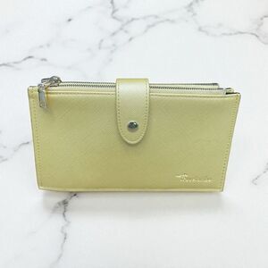 Travelambo Yellow Wallet RFID Blocking Bifold Multi Card Case with 2 Zipper Comp